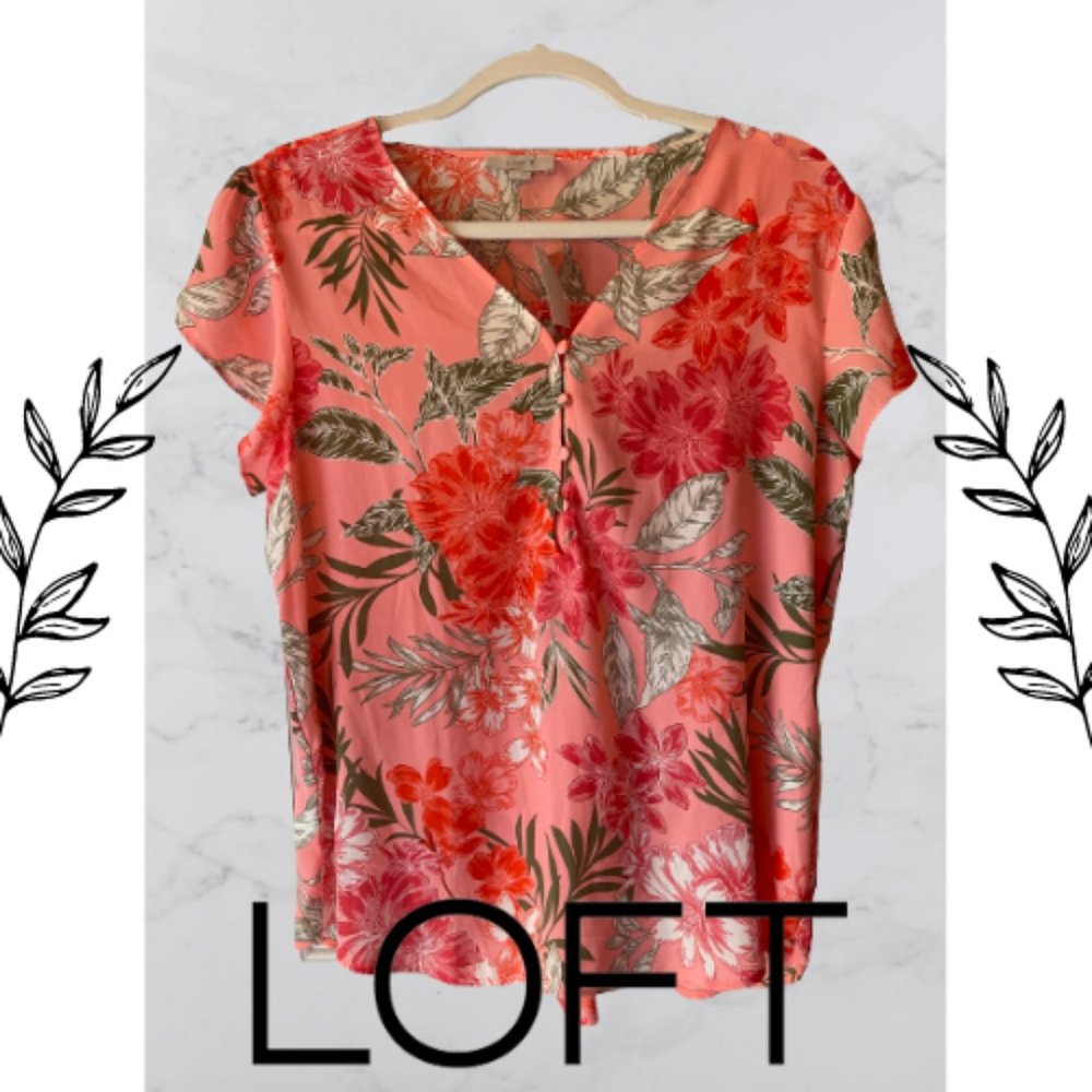 NWT Pink Floral Summer Blouse/Top | LOFT